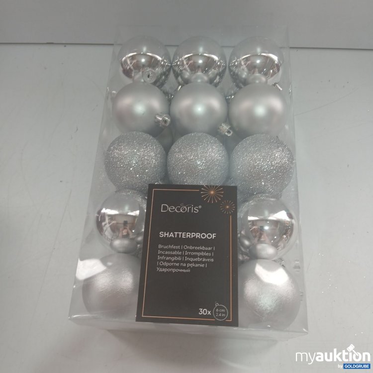 Artikel Nr. 914555 Artikel Nr. 914555: Decoris Shatterproof Kugeln silber 30x6cm