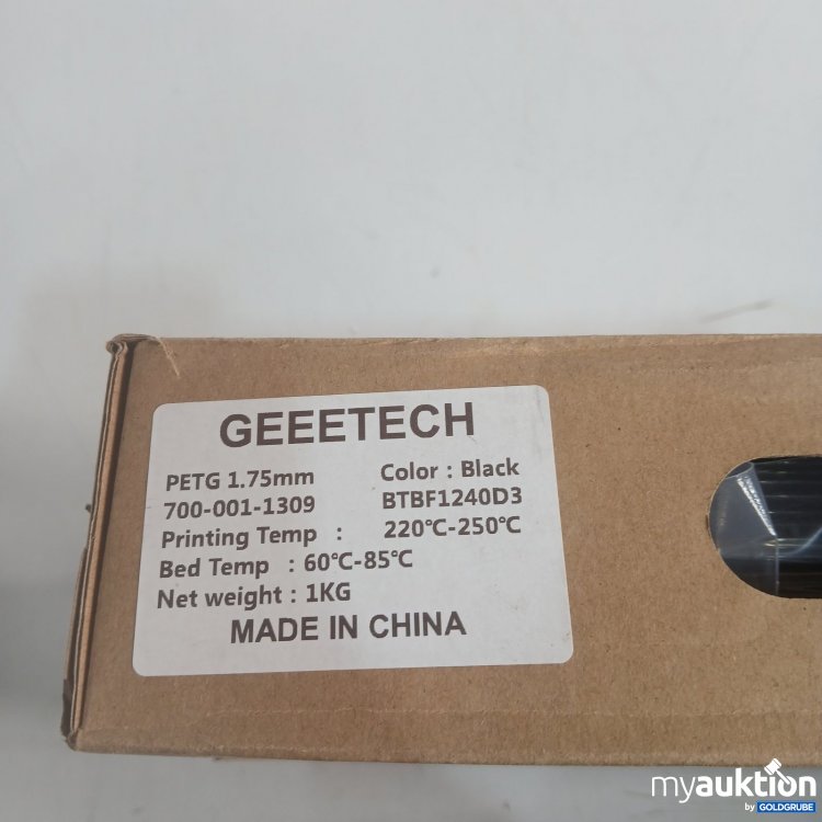 Artikel Nr. 465556 Artikel Nr. 465556: GEEETECH 3D Printer Filament PETG 1,75 mm 1 kg Black