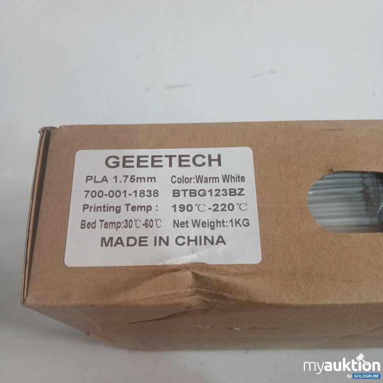 Artikel Nr. 465557 Artikel Nr. 465557: GEEETECH 3D Printer Filament PLA 1,75 mm 1 kg Warm White