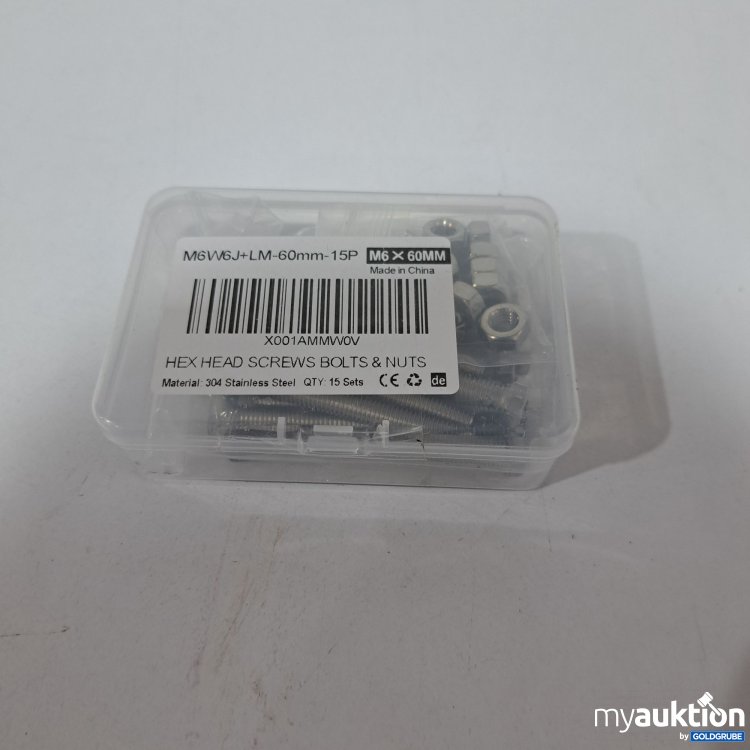 Artikel Nr. 815557 Artikel Nr. 815557: Hex Head Screws Bolts & Nuts M6x60mm, 15Stk.