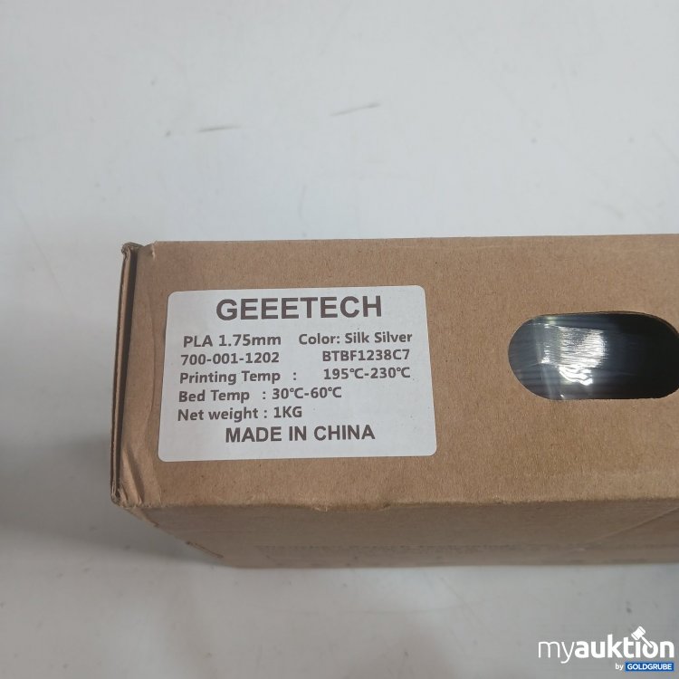 Artikel Nr. 465558 Artikel Nr. 465558: GEEETECH 3D Printer Filament PLA 1 kg 1,75 mm Silk Silver