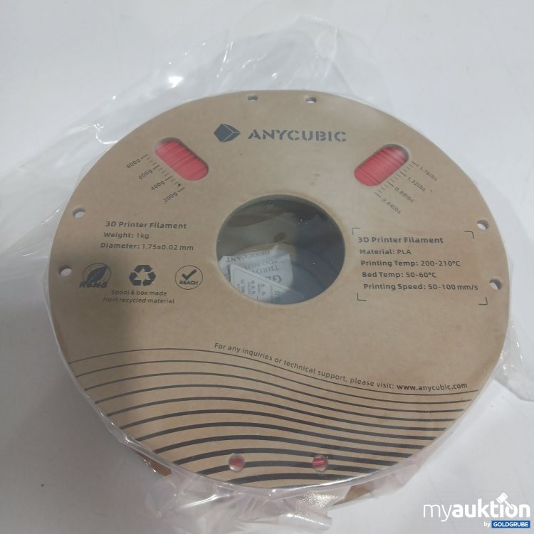 Artikel Nr. 882558 Artikel Nr. 882558: Anycubic 3D Printer Filament 1kg 1,75mm Bright Red