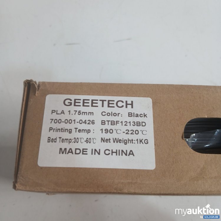 Artikel Nr. 465559 Artikel Nr. 465559: GEEETECH 3D Printer Filament PLA 1 kg 1,75 mm Schwarz