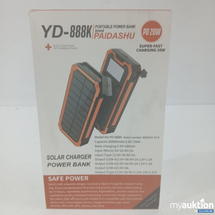 Artikel Nr. 862559: Solar Charger Power Bank YD-888K