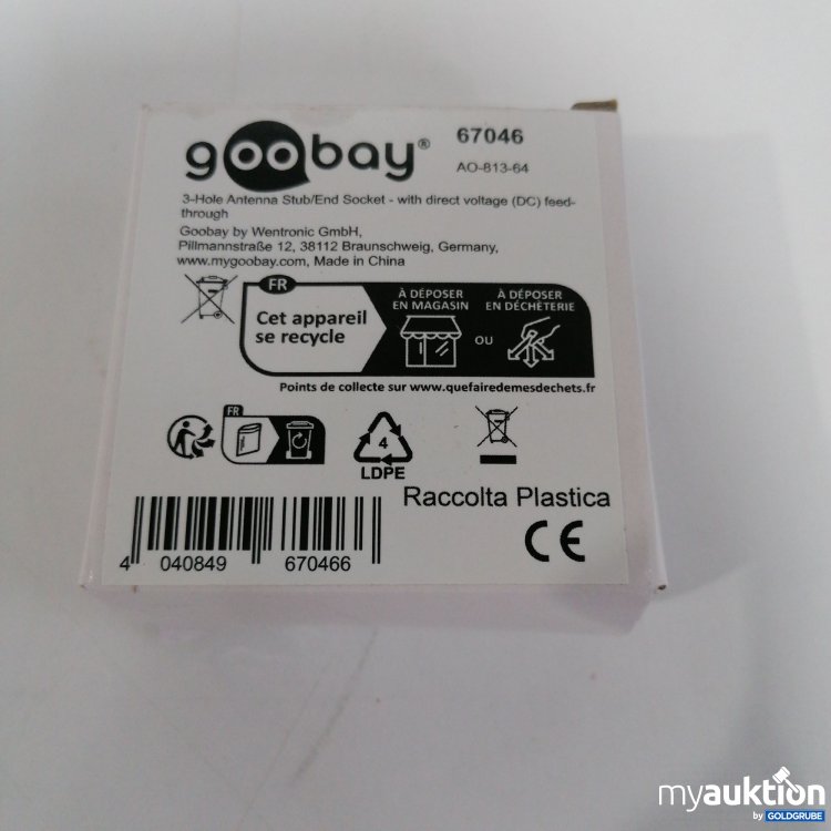 Artikel Nr. 827561 Artikel Nr. 827561: Goo Bay 3Hole Antenne Stub /End Socket 67046, AO-813-64