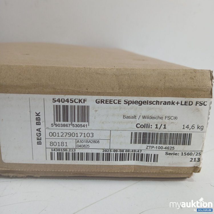 Artikel Nr. 971562 Artikel Nr. 971562: Bega BBK Greece Spiegelschrank + LED FSC Basalt/Wildeiche 54045CKF