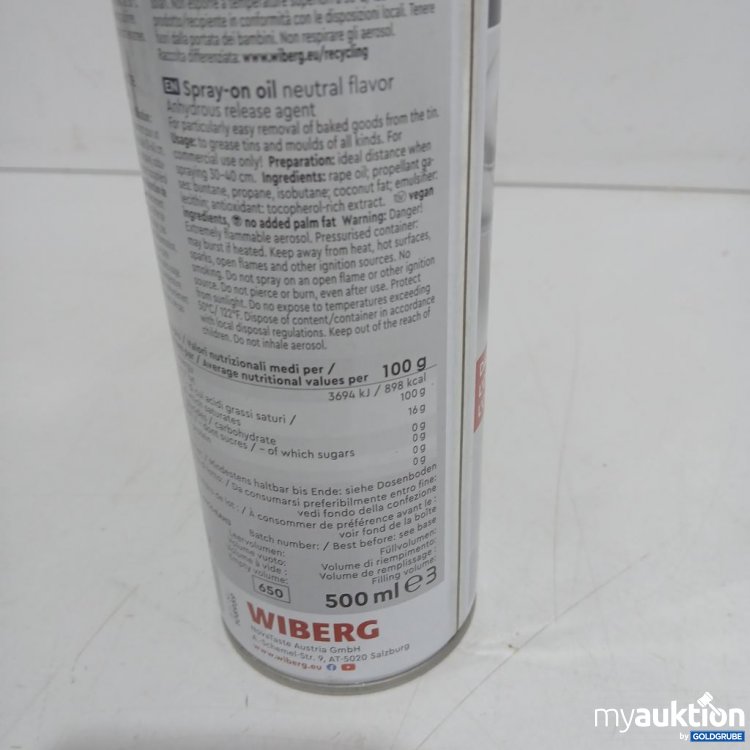Artikel Nr. 890563 Artikel Nr. 890563: Wiberg Trennfett Öl Spray 500 ml