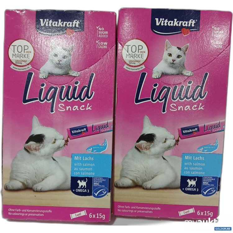 Artikel Nr. 954563: Set 2 x Vitakraft Liquid Snack mit Lachs + Omega 3 a` 6x15g