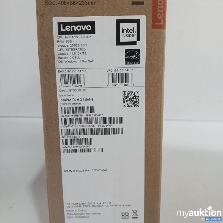 Artikel Nr. 959563: Lenovo IdeaPad Duet3 11IAN8 256GB SSD 