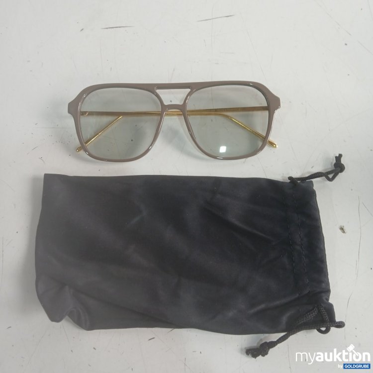 Artikel Nr. 465564 Artikel Nr. 465564: H&M Brille mit grauem Rahmen und goldfarbenen Bügeln helle Gläser