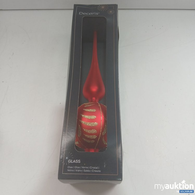 Artikel Nr. 914565: Decoris Glas-Baumspitze rot/gold ca 27cm