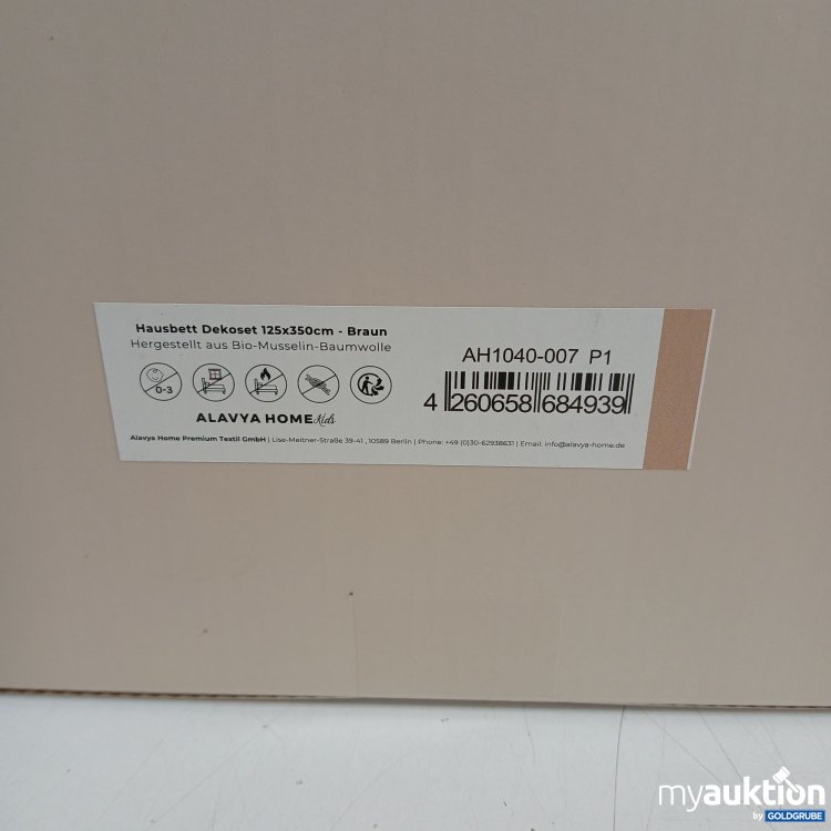 Artikel Nr. 441566: Alavya Home Hausbett  Dekoset aus Bio Musselin Baumwolle  125x350cm - Braun  