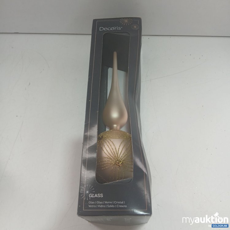 Artikel Nr. 914566: Decoris Glas-Baumspitze beige/gold ca 27cm