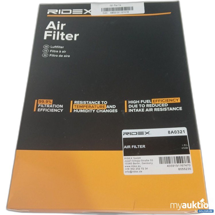 Artikel Nr. 968566: Ridex Luftfilter 8A0321 