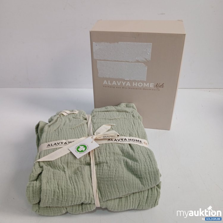 Artikel Nr. 441567: Alavya Home  Vorhang aus Bio-Musselin Baumwolle mit Schlaufen 100x150cm Khaki 