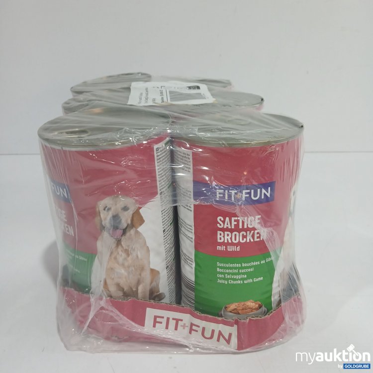 Artikel Nr. 852567: Fit+Fun Hundefutter saftige Brocken mit Wild 6x1240g