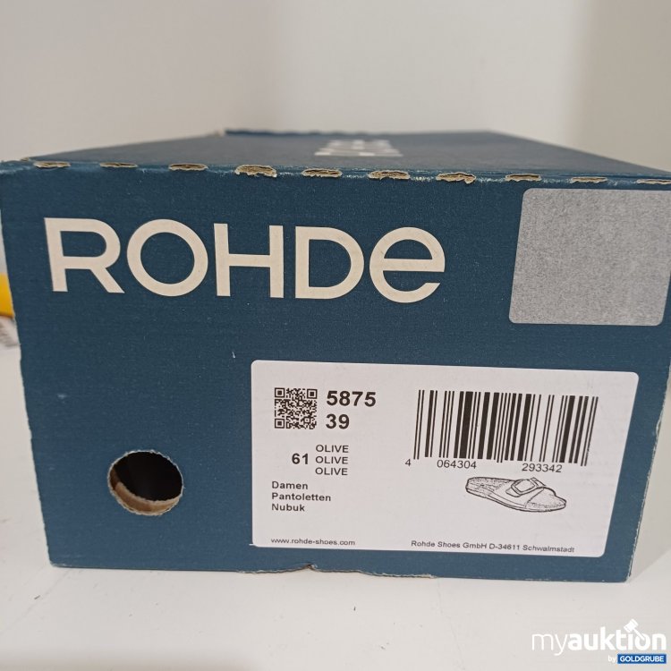 Artikel Nr. 470569 Artikel Nr. 470569: Rohde Damen Pantoletten Nubuk Olive Größe 39
