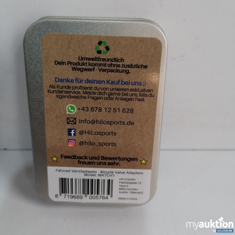 Artikel Nr. 850570: Hilo Sports Fahrradzubehör Ventiladapter Match1