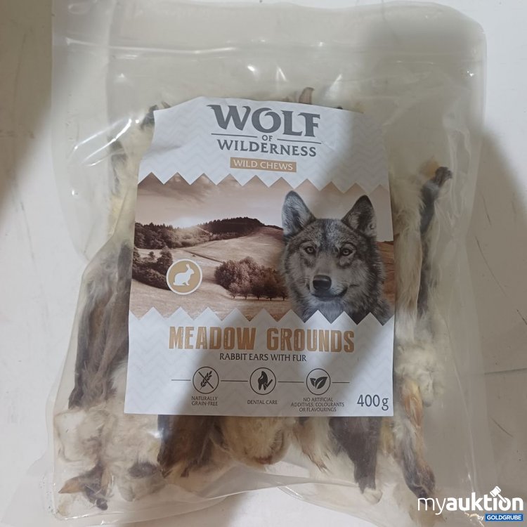 Artikel Nr. 985570: WOLF of Wilderness Meadow Grounds Rabbit Ears with Fur 400g