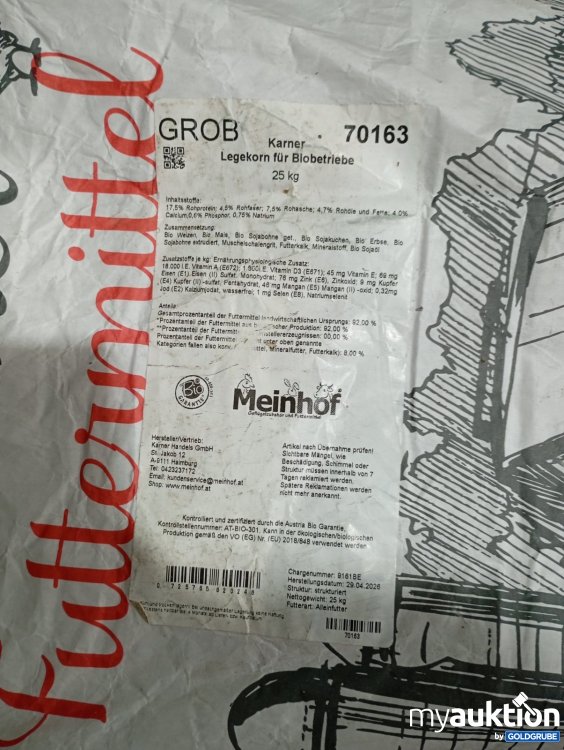 Artikel Nr. 467571 Artikel Nr. 467571: Karner Futtermittel Legekorn für Biobetriebe 25 kg