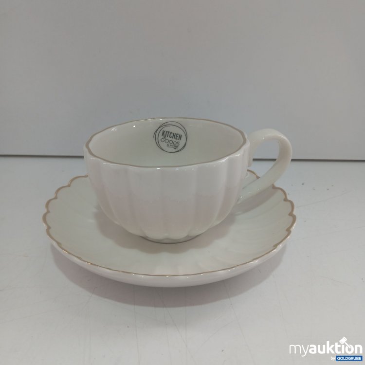Artikel Nr. 914571 Artikel Nr. 914571: Kitchen Goods&More Kaffeetasse weiß/gold + Untertasse