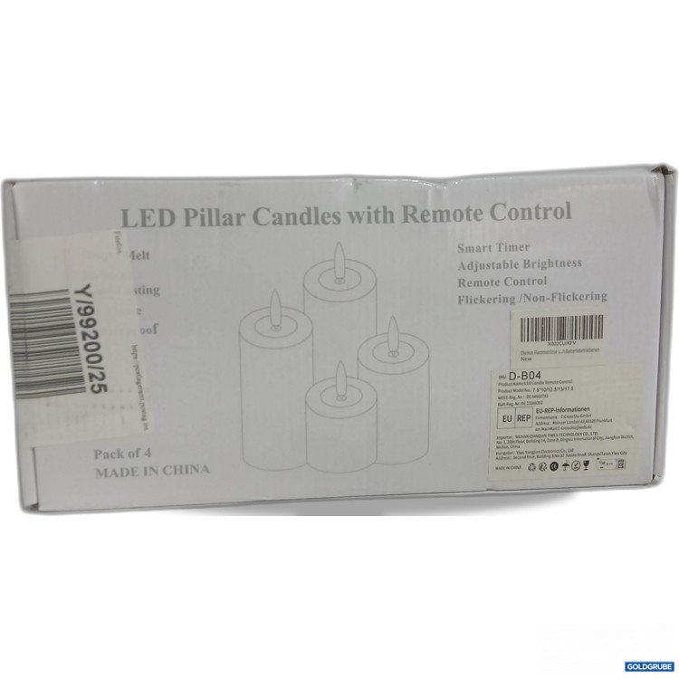 Artikel Nr. 989572 Artikel Nr. 989572: LED Pillar Candles with Remote Control 4Pack