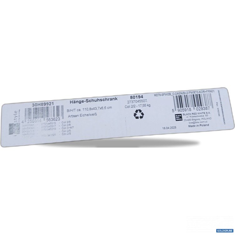 Artikel Nr. 885573: Innostyle Hänge-Schuhschrank Artisan Eiche/weiß 80194 