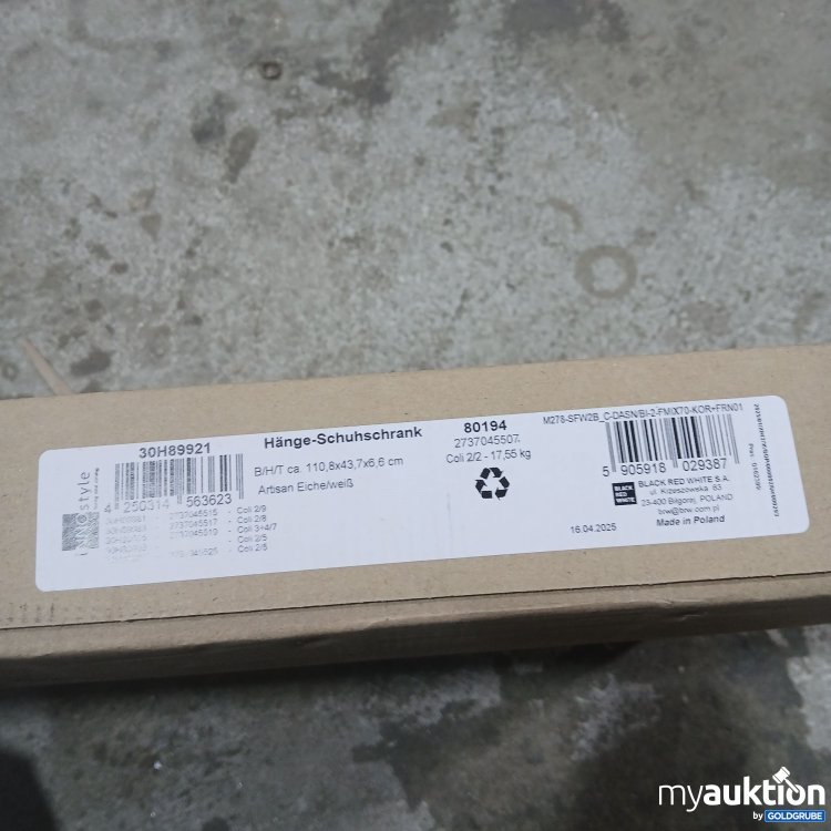 Artikel Nr. 885573: Innostyle Hänge-Schuhschrank Artisan Eiche/weiß 80194 