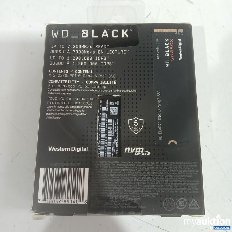 Artikel Nr. 989573 Artikel Nr. 989573: WD Black Game Drive Gaming Disque SN850X SSD 2TB