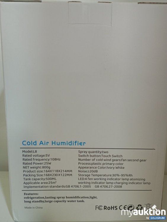 Artikel Nr. 471574 Artikel Nr. 471574: Cold Air Humidifier L8