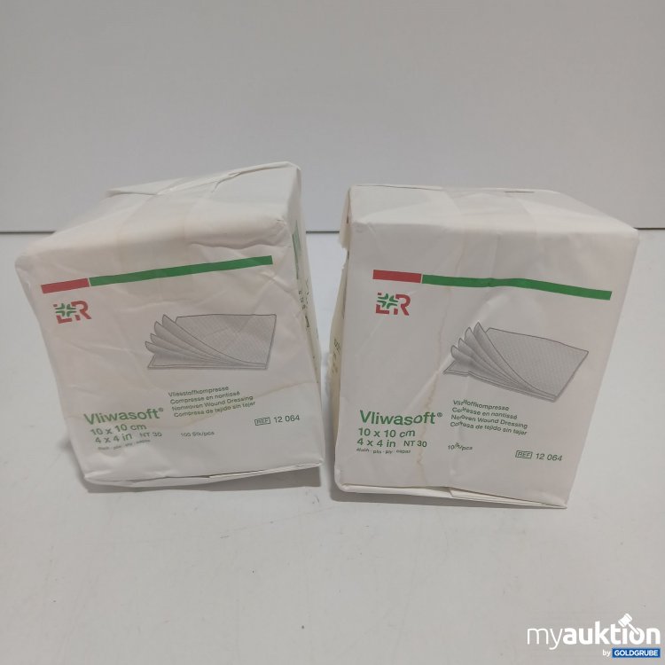 Artikel Nr. 868574: LR Vliwasoft Vliesstoffkompresse 10x10cm 2er Pack x100 Stück 