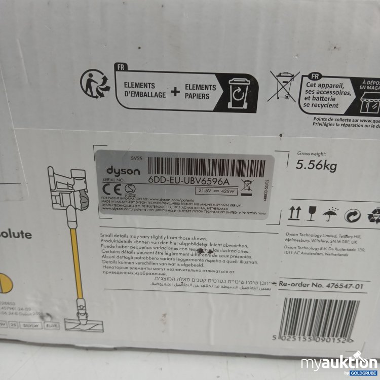 Artikel Nr. 971575 Artikel Nr. 971575: Dyson v8 absolute 6DD-EU-UBV6596A