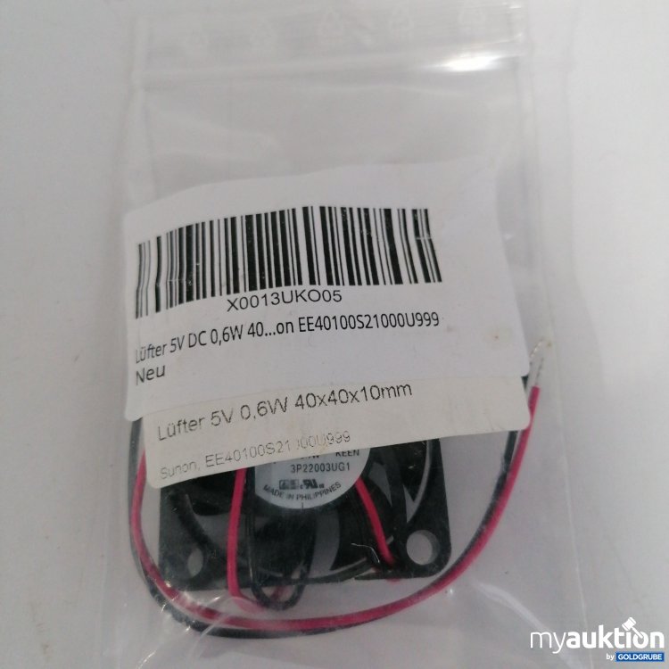 Artikel Nr. 827576: Lüfter 5V, DC 0,6W 40x40x10mm
