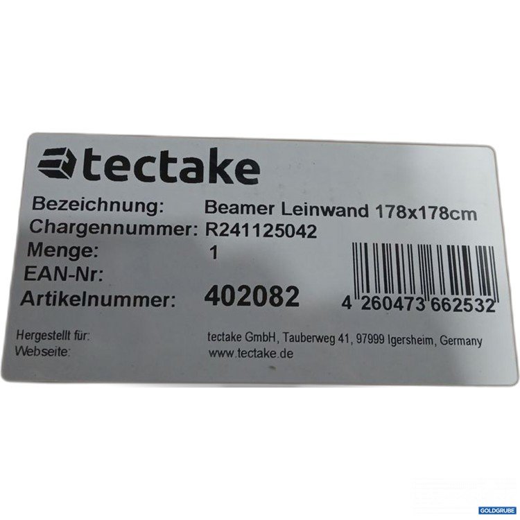 Artikel Nr. 442577: tectake Beamer Leinwand 178x178 cm 402082