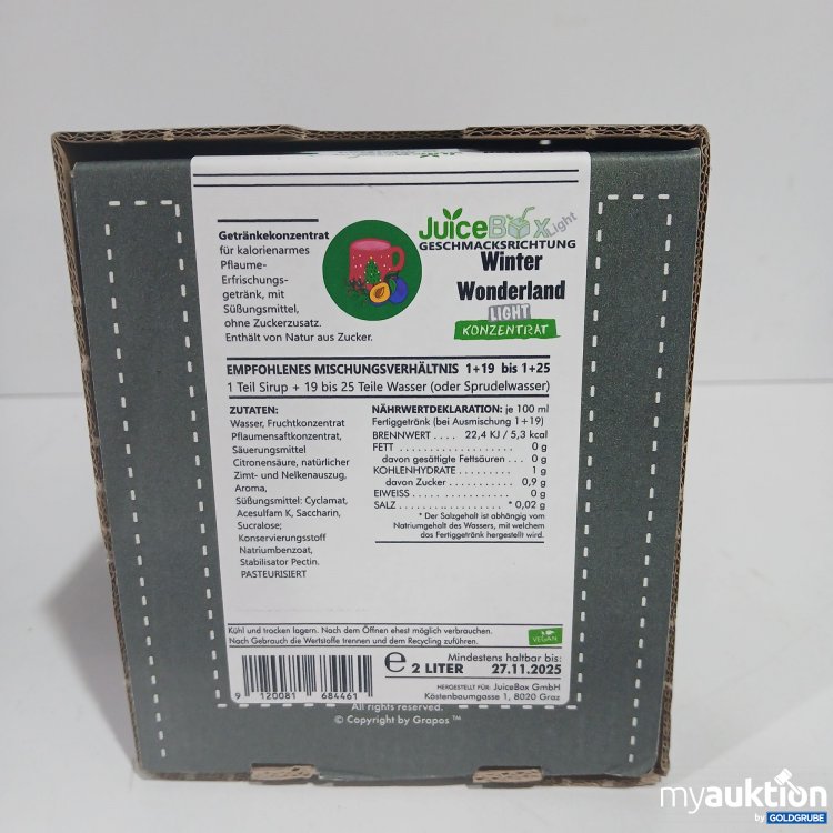 Artikel Nr. 834577: Juice Box Winter Wonterland Light Konzentrat 2L