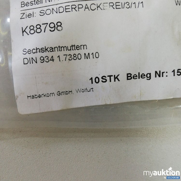 Artikel Nr. 380578 Artikel Nr. 380578: Sechskantmuttern DIN 934 M10