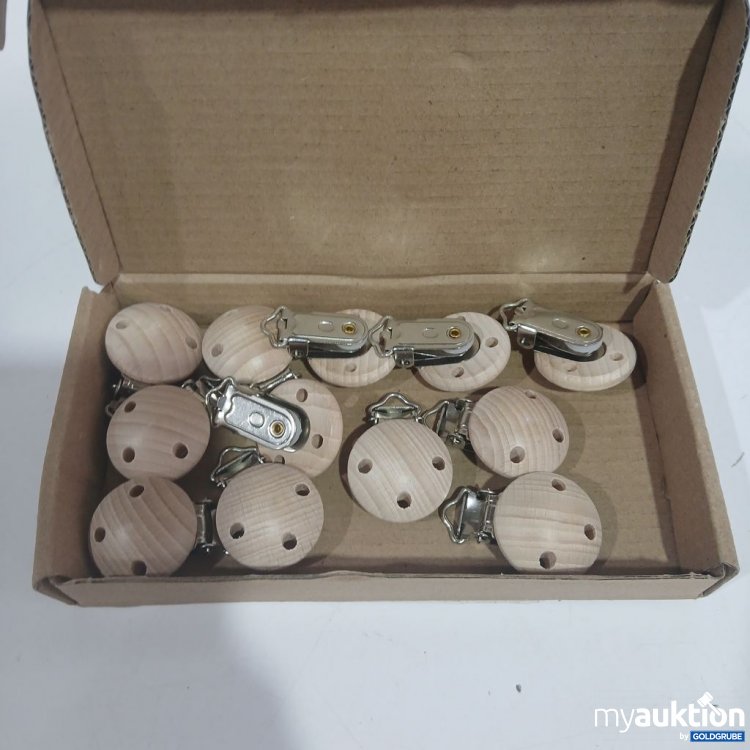 Artikel Nr. 899578: Holzclip mit Metallverschluss 12 Stück