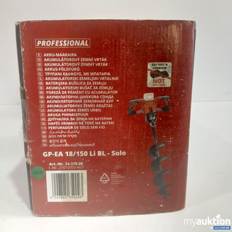 Artikel Nr. 902578: Pure Power Brushless Akku Erdbohrer GP-EA 18/150 Li BL Solo 