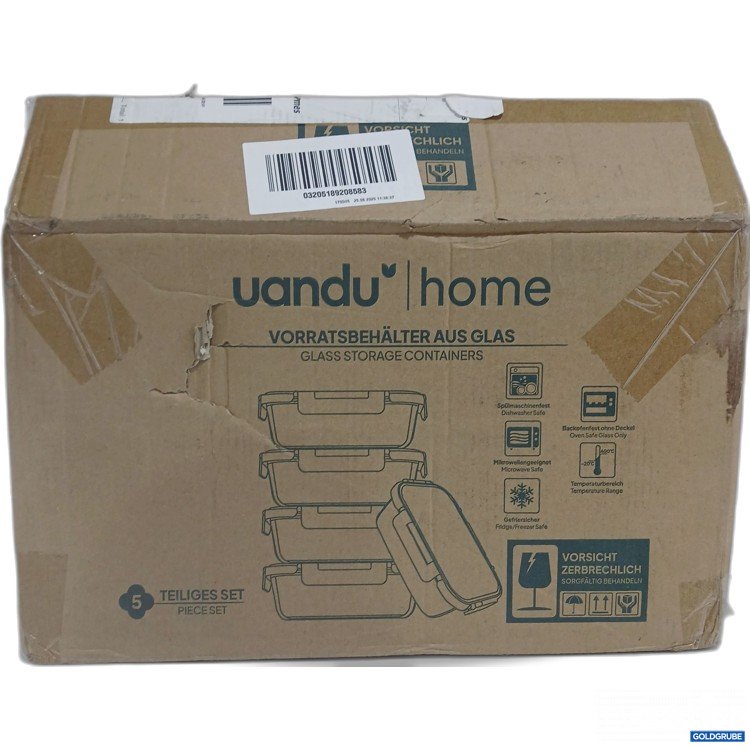 Artikel Nr. 963578: Uandu home Vorratsbehälter aus Glas 5tlg. Set 
