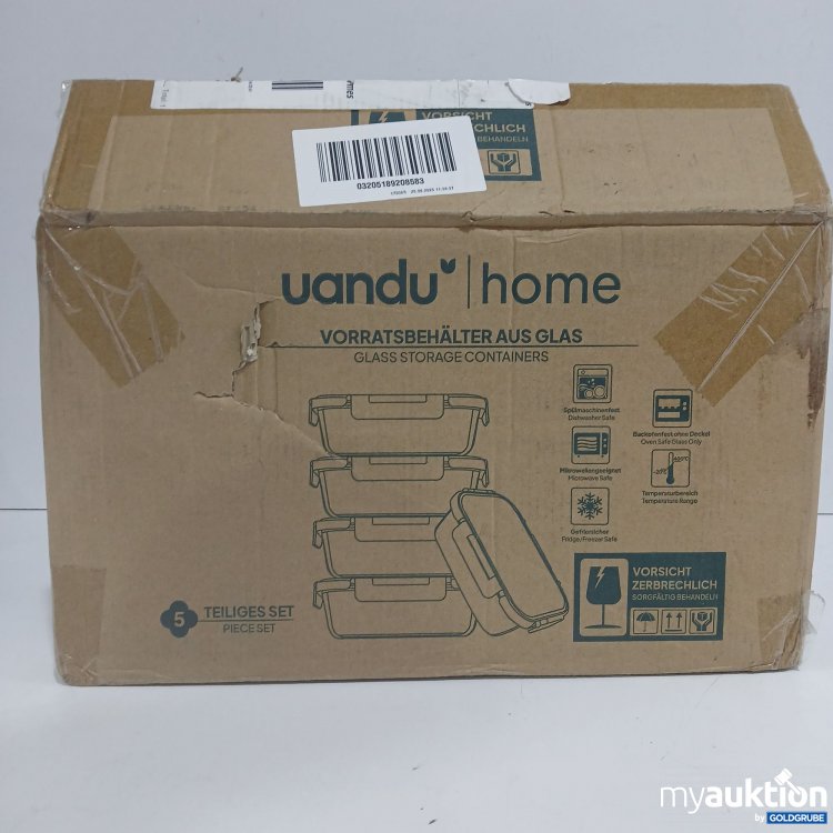 Artikel Nr. 963578: Uandu home Vorratsbehälter aus Glas 5tlg. Set 