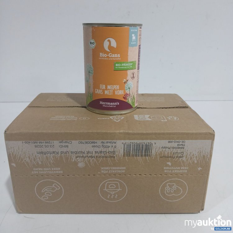 Artikel Nr. 870579: Herrmanns Manufaktur Welpe Bio-Gans mit Kürbis & Kartoffel 6x400g