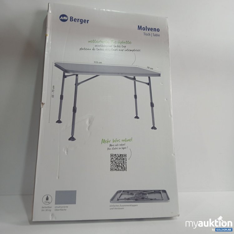 Artikel Nr. 902579: Berger Molveno Tisch 55-75cm 115cm x 70cm 