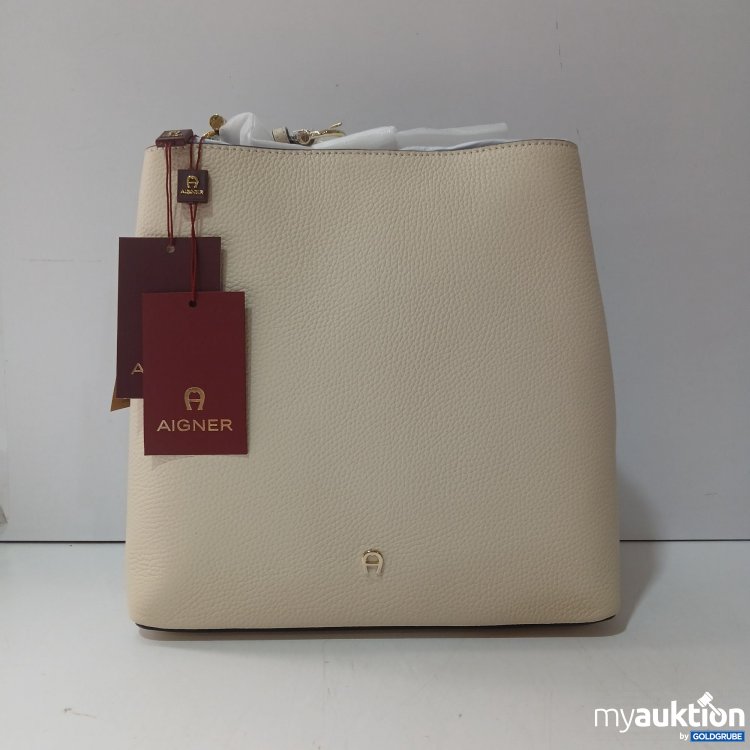 Artikel Nr. 967579: Aigner Delia Beuteltasche aus Leder in Beige, ca 27×27×16cm