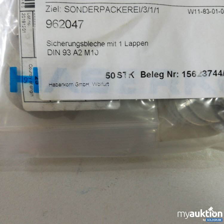 Artikel Nr. 380580 Artikel Nr. 380580: Sicherungsbleche mit 1 Lappen M10