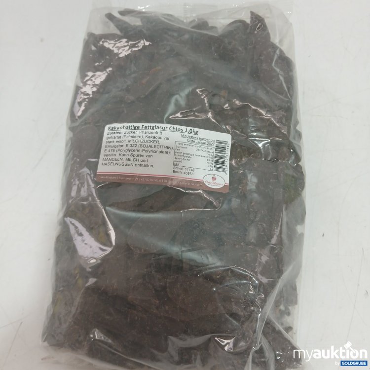 Artikel Nr. 468580 Artikel Nr. 468580: Kakaohaltige Fettglasur Chips 1,0 kg beschädigt