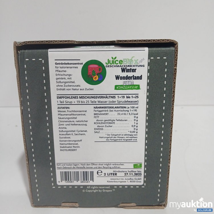 Artikel Nr. 834580 Artikel Nr. 834580: Juice Box Winter Wonterland Light Konzentrat 2L