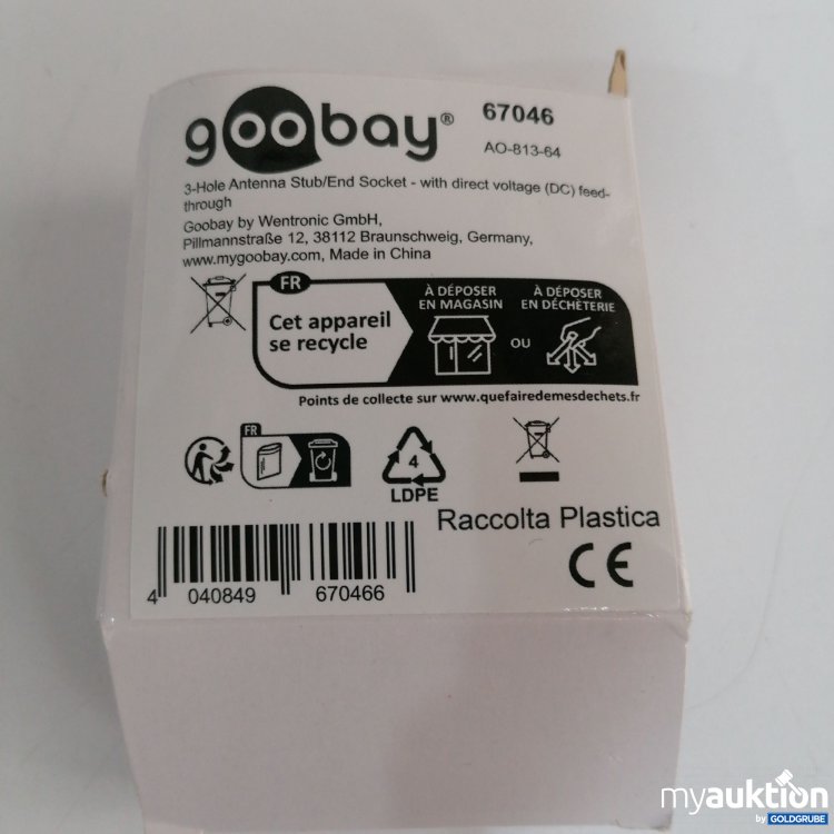 Artikel Nr. 827581 Artikel Nr. 827581: Goobay 67046, 3 hole Antenne Stub/End Socket 67046, AO-813-64