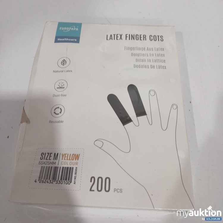 Artikel Nr. 882581 Artikel Nr. 882581: Europapa Healthcare Latex Finger Cots 200Pcs Yellow Colour
