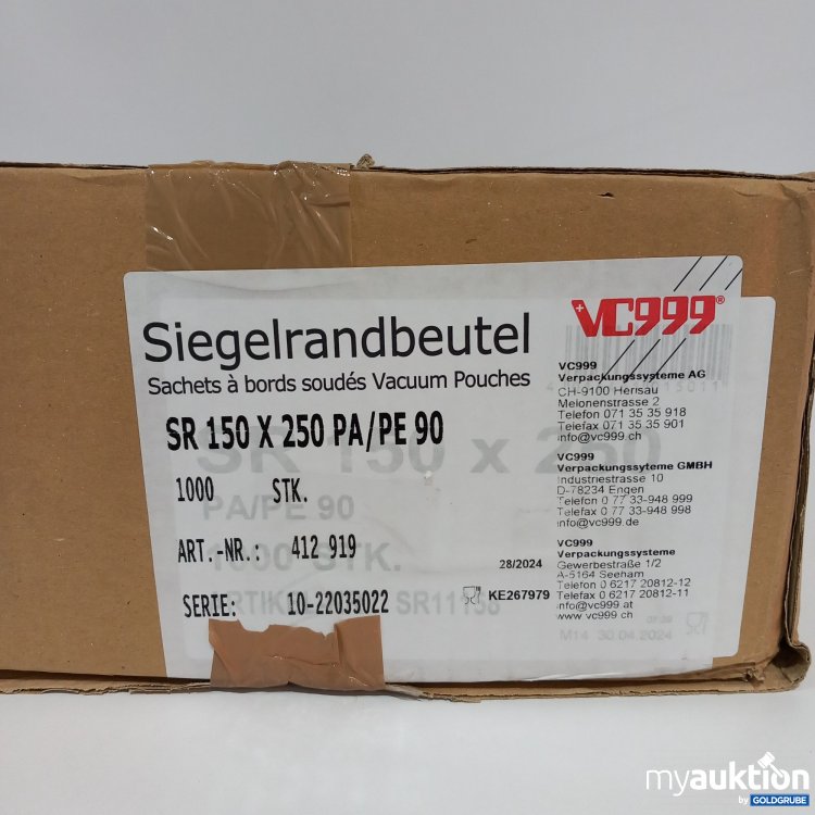 Artikel Nr. 781582 Artikel Nr. 781582: VC999 Siegelrandbeutel SR150x250 PA/PE90