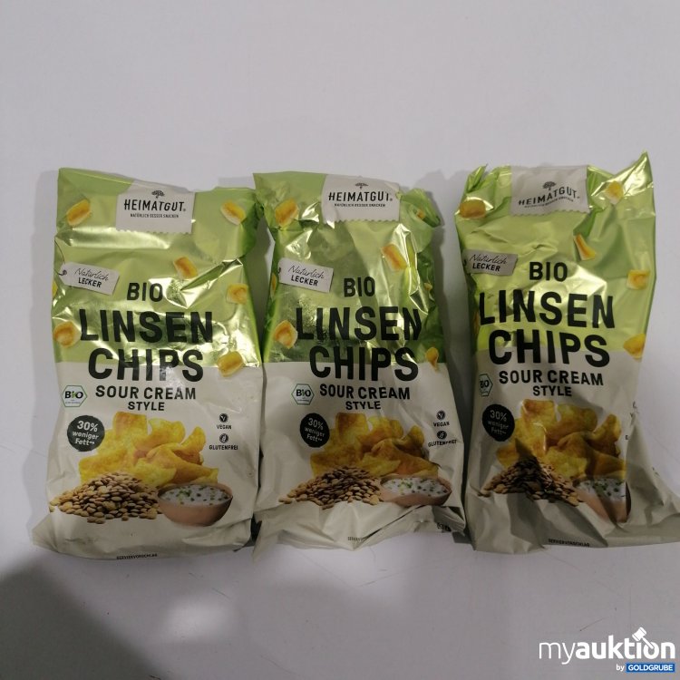 Artikel Nr. 889582 Artikel Nr. 889582: Heimatgut Bio Linsenchips Sour Cream Style 3x75g